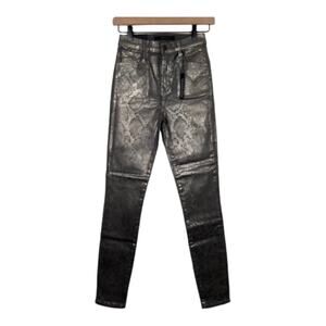 NEW! J BRAND WOMENS SILVER PYTHON LEENAH HIGH RISE ANKLE SKINNY JEANS SIZE 24